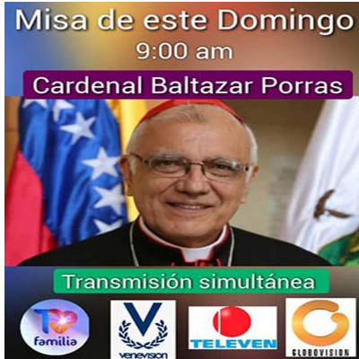Cardenal Baltazar Porras: Oficia Misa del domingo de Ramos